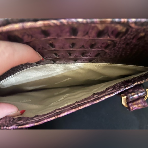 Brahmin Shimmering Purple Crocodile Satchel - Picture 7 of 11
